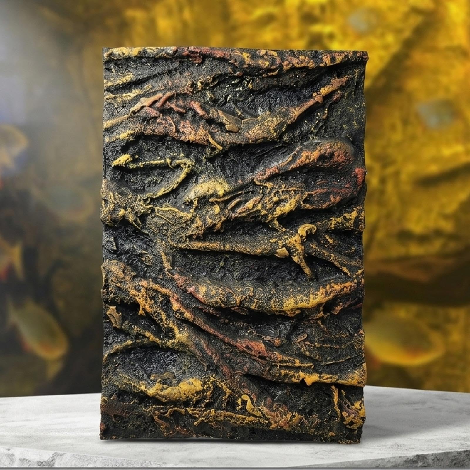 kowaku Fondo de Acuario de Roca 3D, Hábitat de Reptiles, Telón de Fondo para Tortugas.