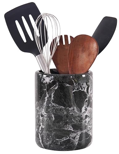 Radicaln Marble Utensil Holder, Black Stone, 6.5 Inch
