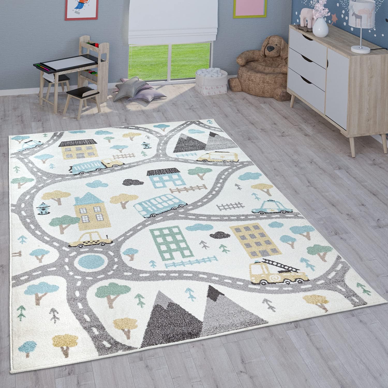 Paco Home Children's Rug Child's Room Girls Boys Various Motifs And Sizes, Size:200x280 cm, Colour:Cream 3
