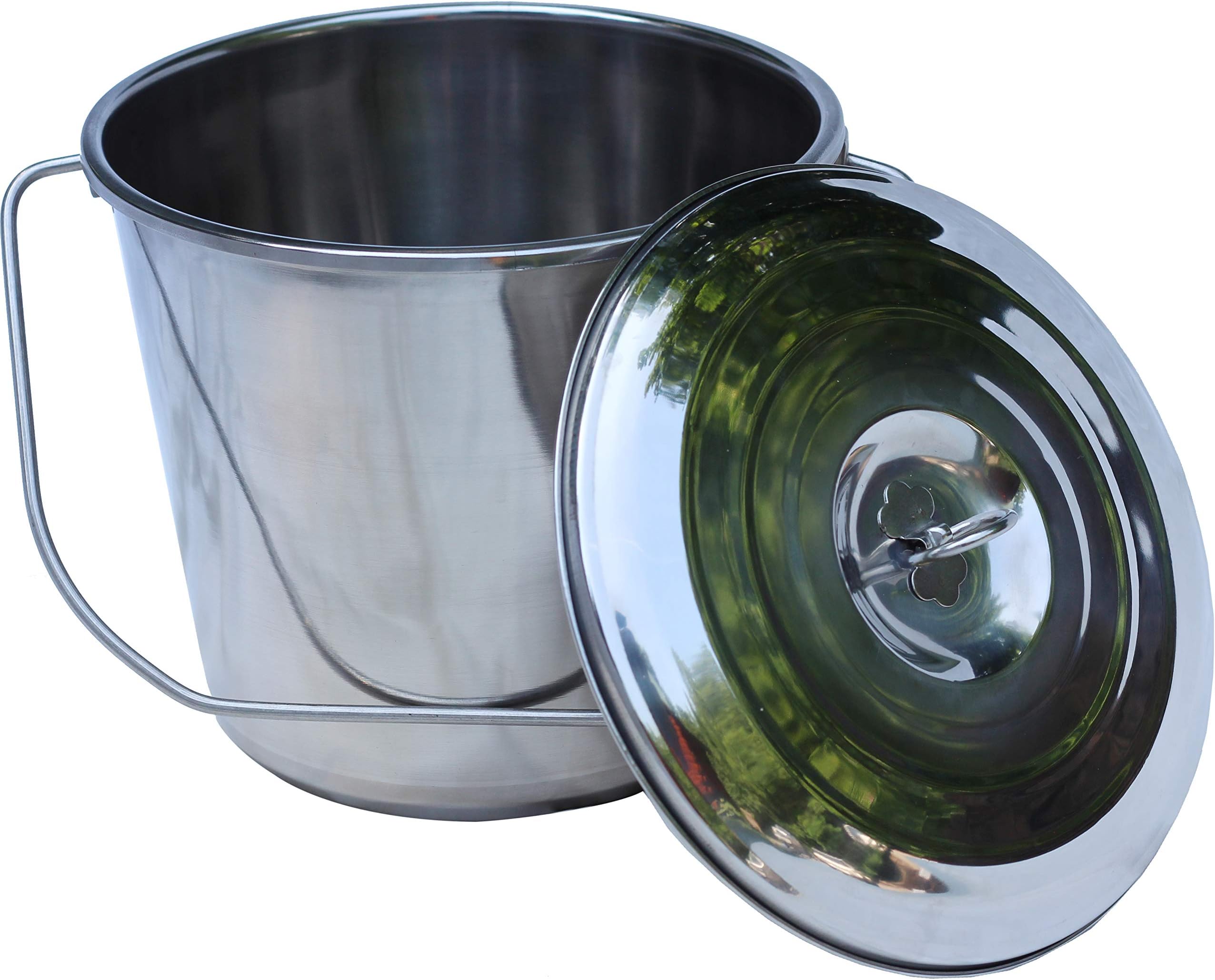 Stainless Steel Milk Bucket with Lid 3.5 Qt Dairy Pail