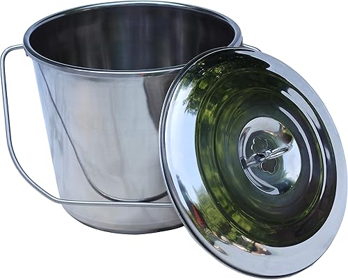 Miniatura 2 de Cubo de leche de acero inoxidable con tapa Cubo de leche de 14 cuartos de galón