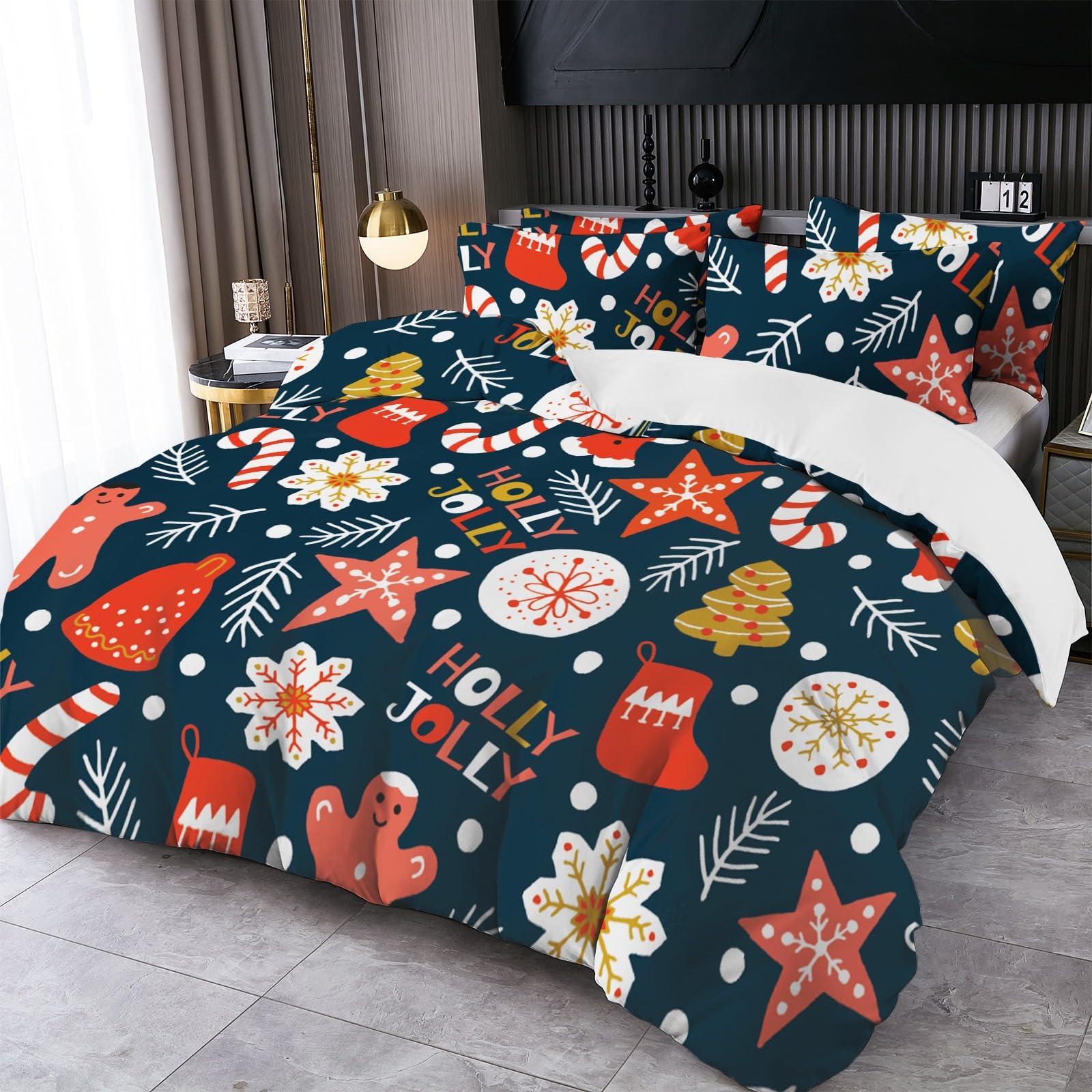Housse de couette Noël 140x200 pour chambre enfant festive