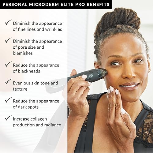 Miniatura 2 de PMD Personal Microderm Elite Pro - At-Home Microdermabrasion Machine with Kit for Face and Body - Exfoliating Crystals and Vacuum Suction for Fresh