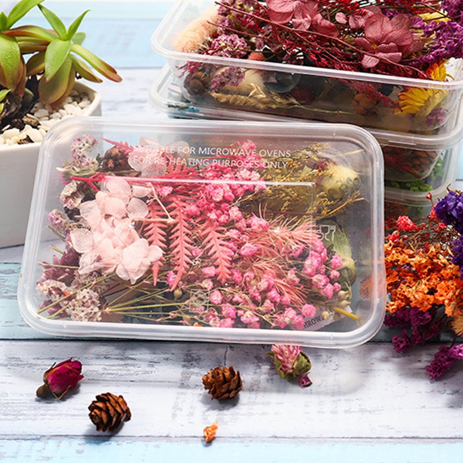 Trockenblumen Set, 9 Box, Getrocknete Blumen zum Basteln, Jahrestag Geschenk für ihn und sie, Geschenke für Frauen, Freundin, Partner, Valentinstag, Hochzeit, Geburtstag, Trocken Blumen Deko (Mix)