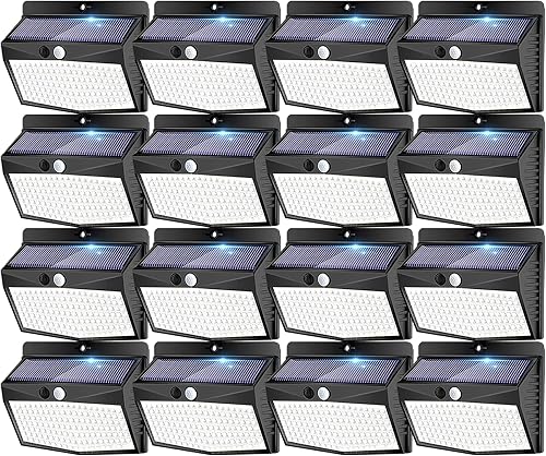 Miniatura 14 de Peasur Paquete de 6 luces solares para exteriores con sensor de movimiento, luces solares de seguridad impermeables con 3 modos de iluminación,