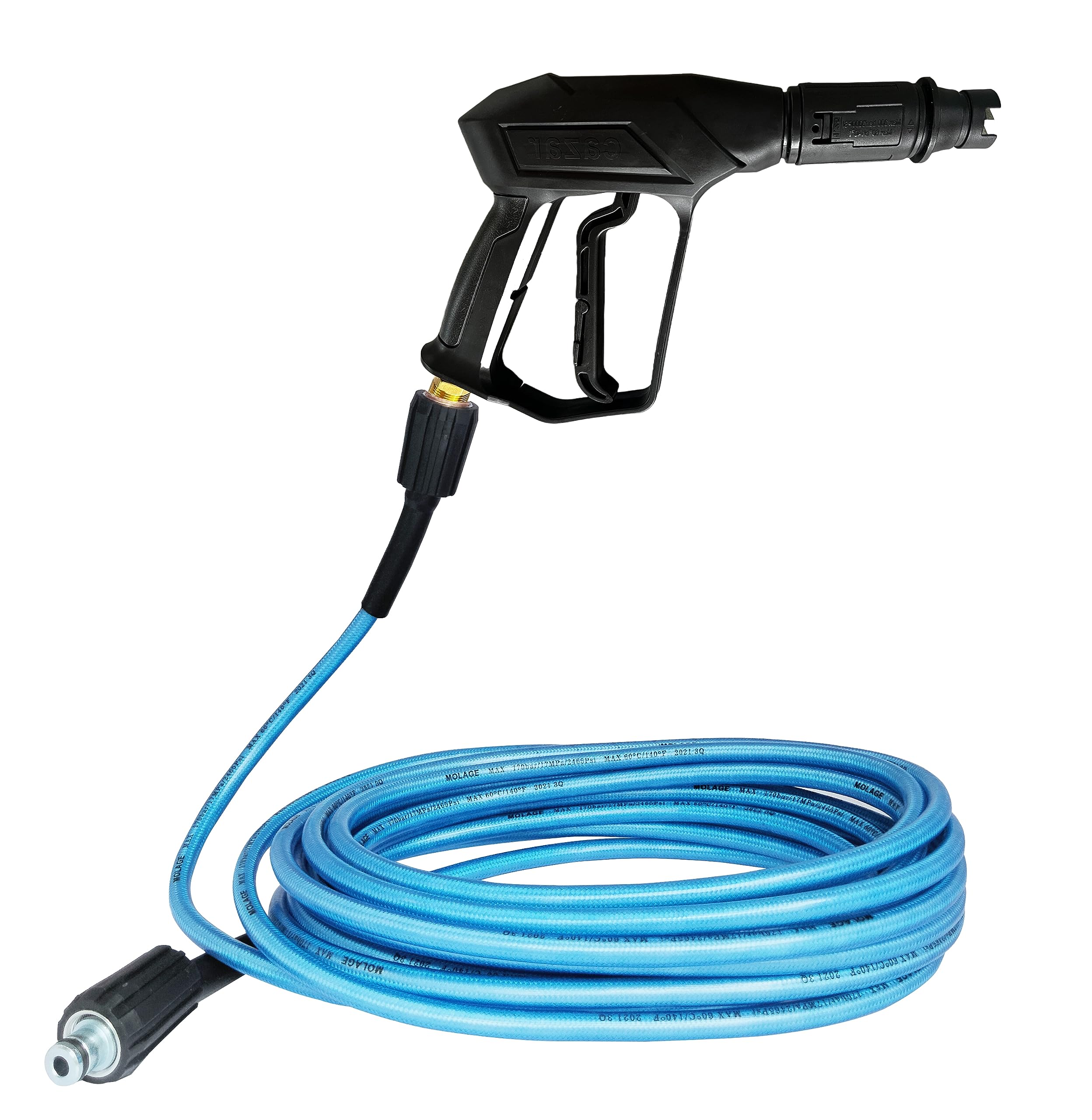 11meter Car Washing Hose Pipe (Size M22 Connector) with High Pressure Washer Industrial Spray Gun with Adjustable Nozzle (Black) Compatible with JPT, StarQ, Ballorex, Vantro, Gaocheng (Blue)-image-30
