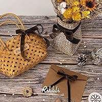 Vista 2 de Ribbli - Cinta de terciopelo marrón de 1 pulgada, carrete continuo de 25 yardas - Cinta navideña marrón para envoltorios de regalo, manualidades