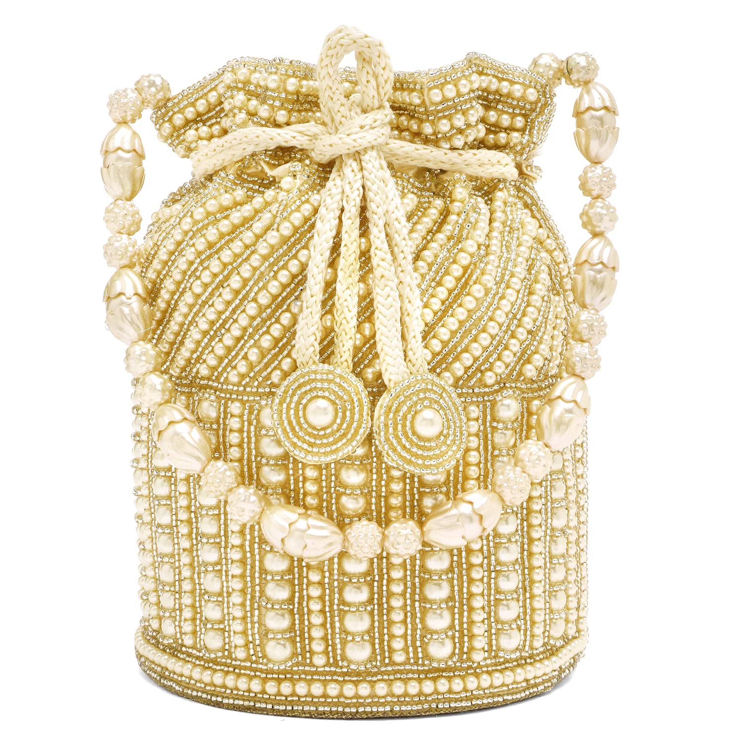 Peora White Potli Bags for Women Evening Bag Clutch Ethnic Bride Purse with Drawstring(P98W) (B0BB1TSX4Z) Amazon Price History, Amazon Price Tracker