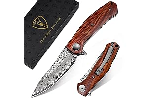 AUBEY Folding Damascus Pocket Knife: Precision Cutting for Everyday Use