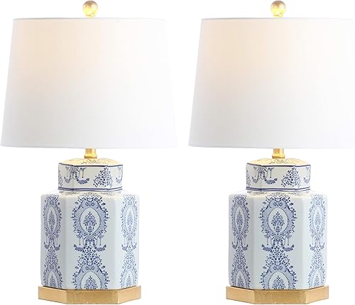 Miniatura 1 de SAFAVIEH Lighting Collection Bodin - Juego de 2 lámparas de mesa para dormitorio, sala de estar, oficina en casa, escritorio, mesita de noche, 23