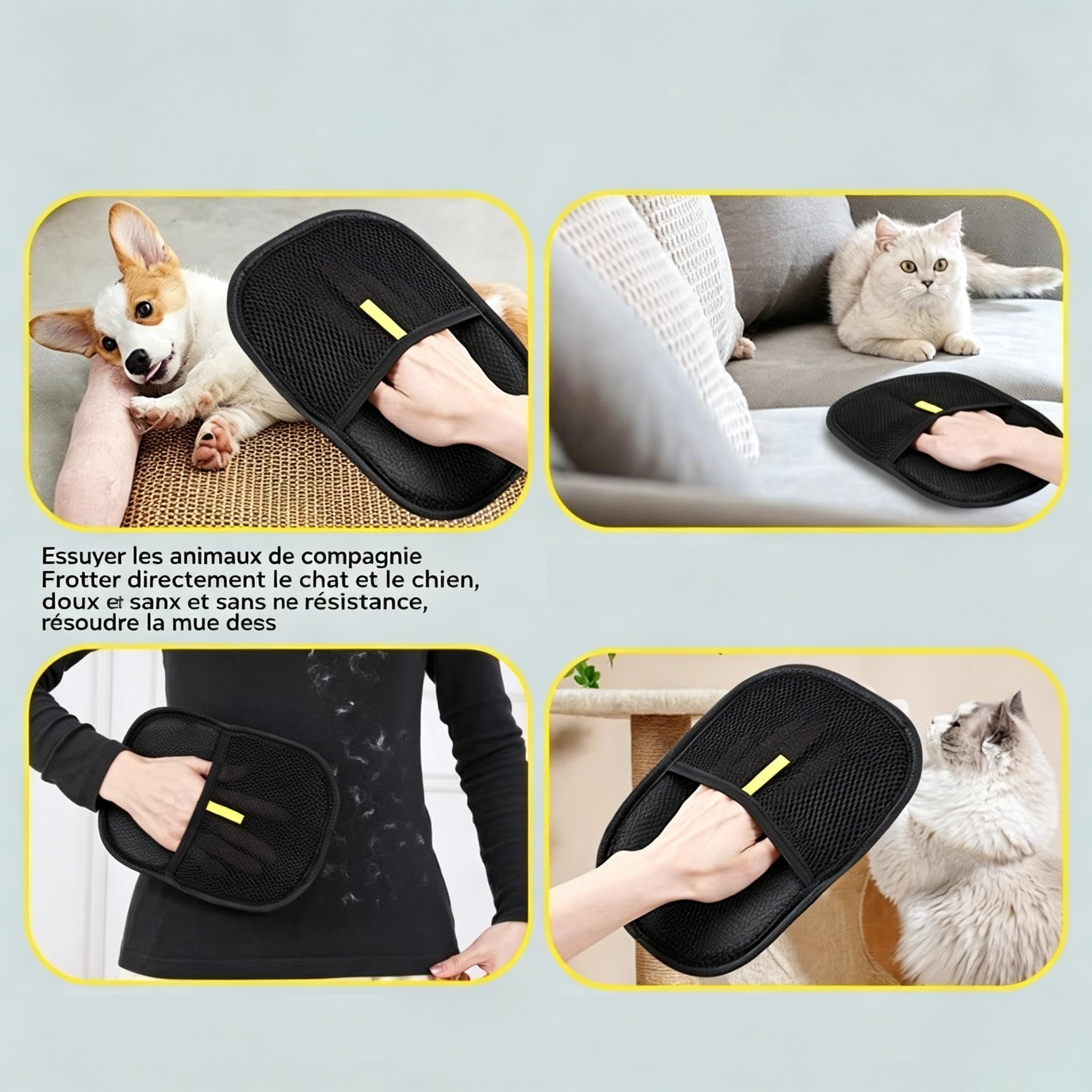 MEIION PurePath Glove - Gant de Nettoyage Polyvalent - Retient Les Poils de Chien/Cat, Couvre Plus d'aire, Pratique pour Tous Les Surfaces et Tous Les usages Quotidiens