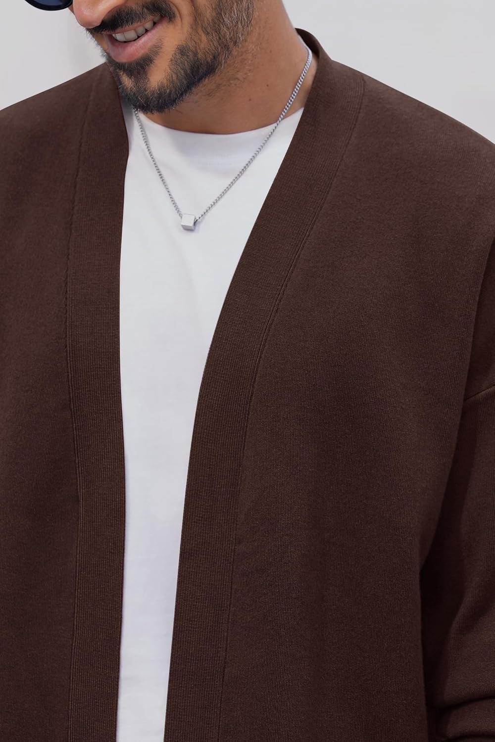 Mens Knit Cardigan Loose-Fit Shawl Collar Open Front Casual Vintage Sweater (S-XXL) - Image 7