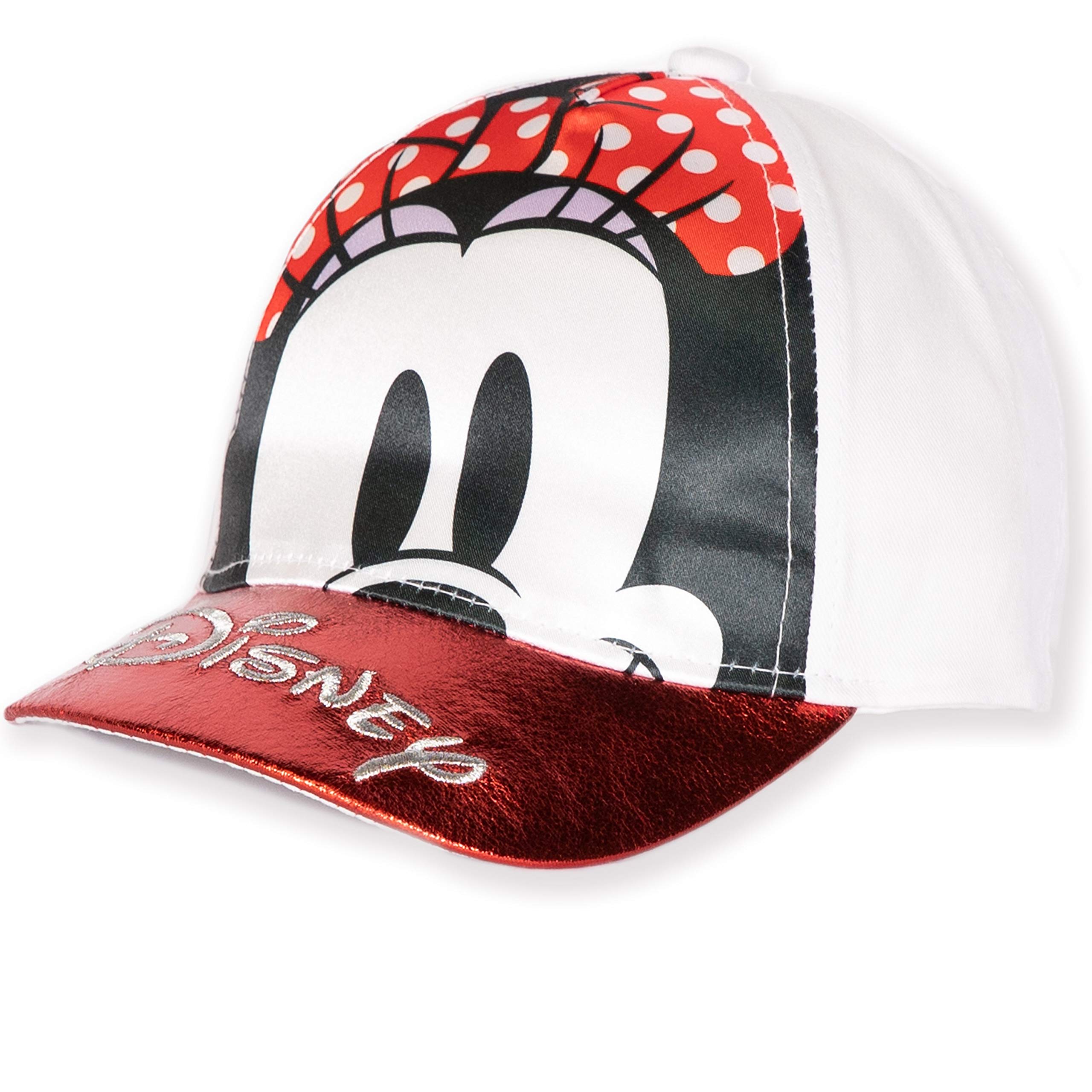 Disney Gorras de béisbol ajustables originales de Minnie Mouse para niña, sombrero de verano – lentejuelas/efecto metálico – 2-8 años