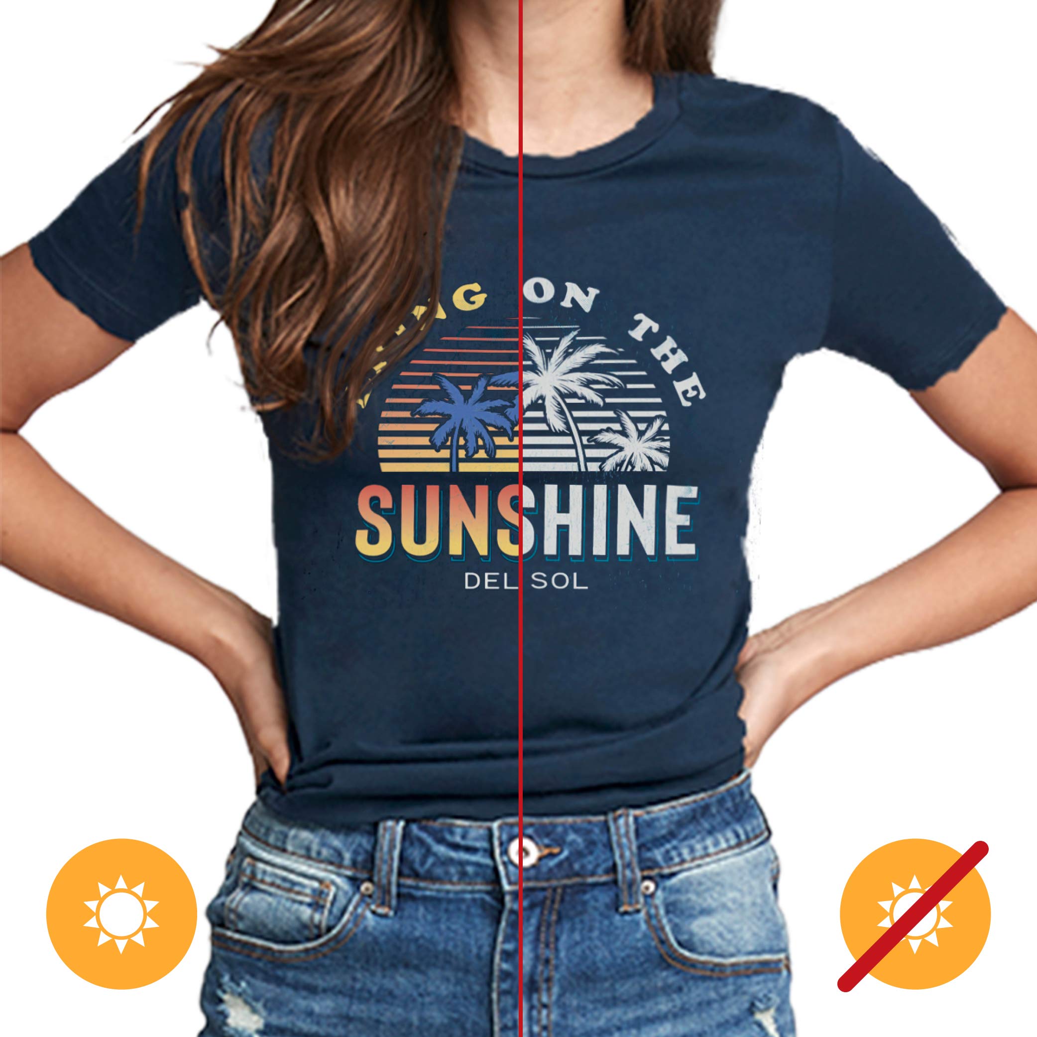 Maglietta Donna 'Bring On The Sunshine' Grigia Taglia S | Manica Corta Girocollo Con Dettagli Arcobaleno