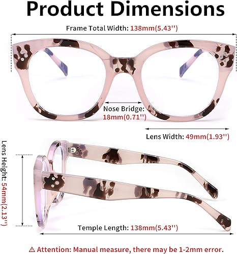 Miniatura 9 de FEISEDY Gafas clásicas con bloqueo de luz azul para mujer, diseño de mariposa, de gran tamaño, B9092