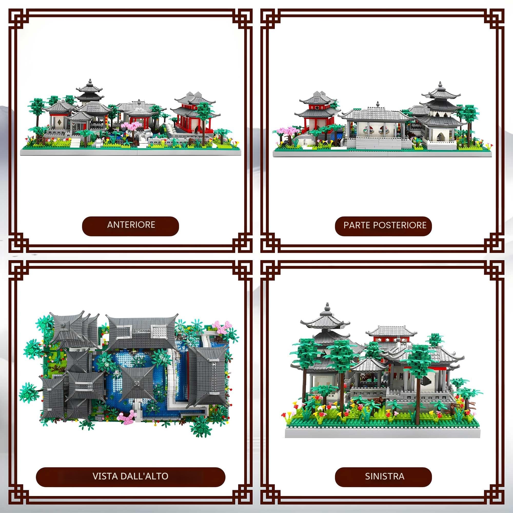 Mini Architettura cinese di Suzhou Garden con Cherry Blossom Tree Building Blocks, Botanical Collection Set da costruzione per adulti, 14+ adolescenti (3888 pezzi)