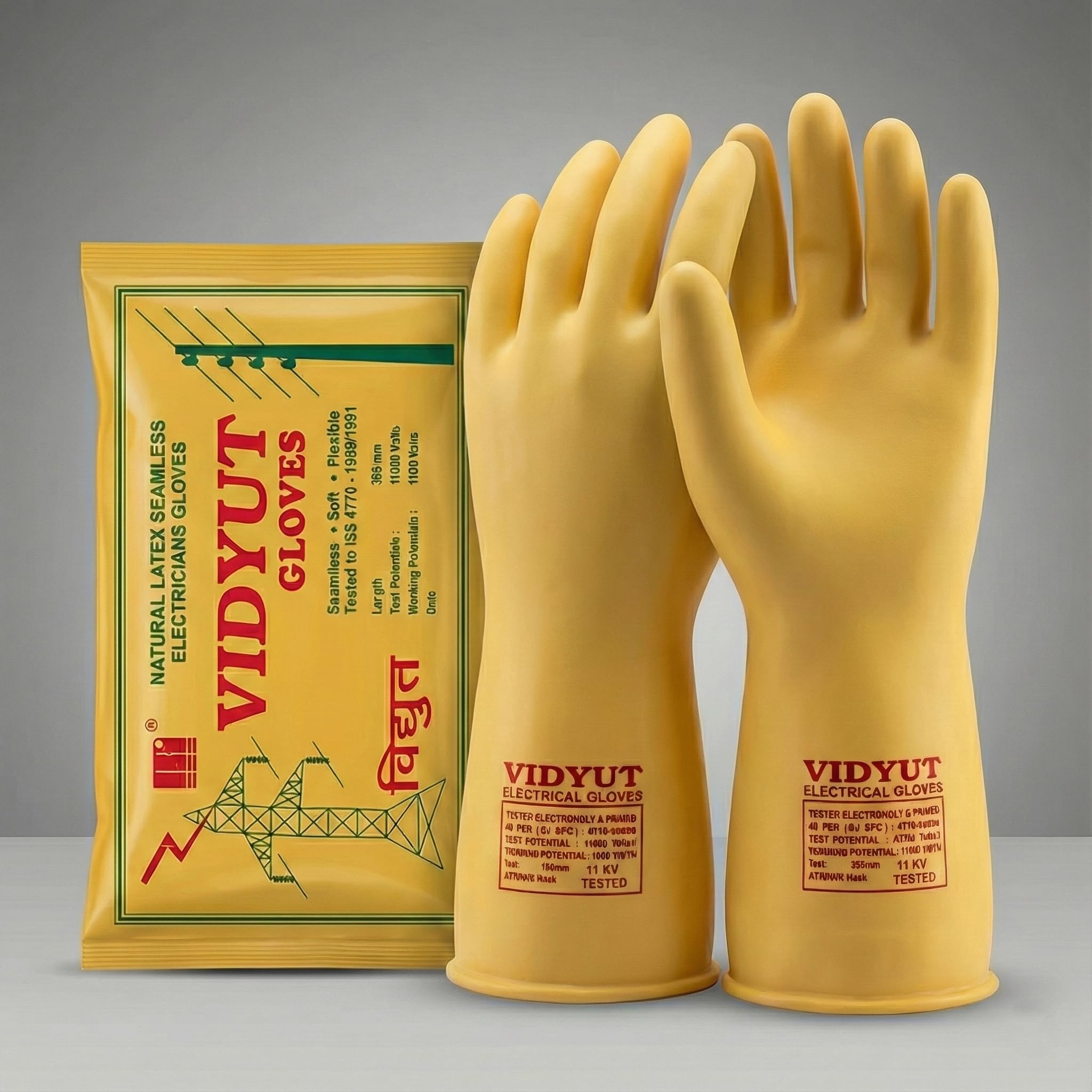 11 KV Electrical Insulated Safety Gloves – 11000V Tested High Voltage Shock Proof Seamless Latex Rubber Hand Protection for Electricians & Industrial Use (Pack of 1 Pair)-image-38