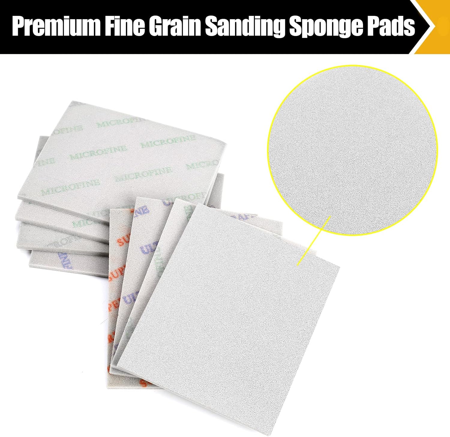 BOSHCRAFT 8 Pack Sanding Sponges, Sanding Block Washable and Reusable Sanding Pads Fine/Superfine/Ultrafine/Microfine Sanding Block Softback Sanding Sponge for Drywall Wood Metal 5.5”× 4.5" : Tools & Home Improvement