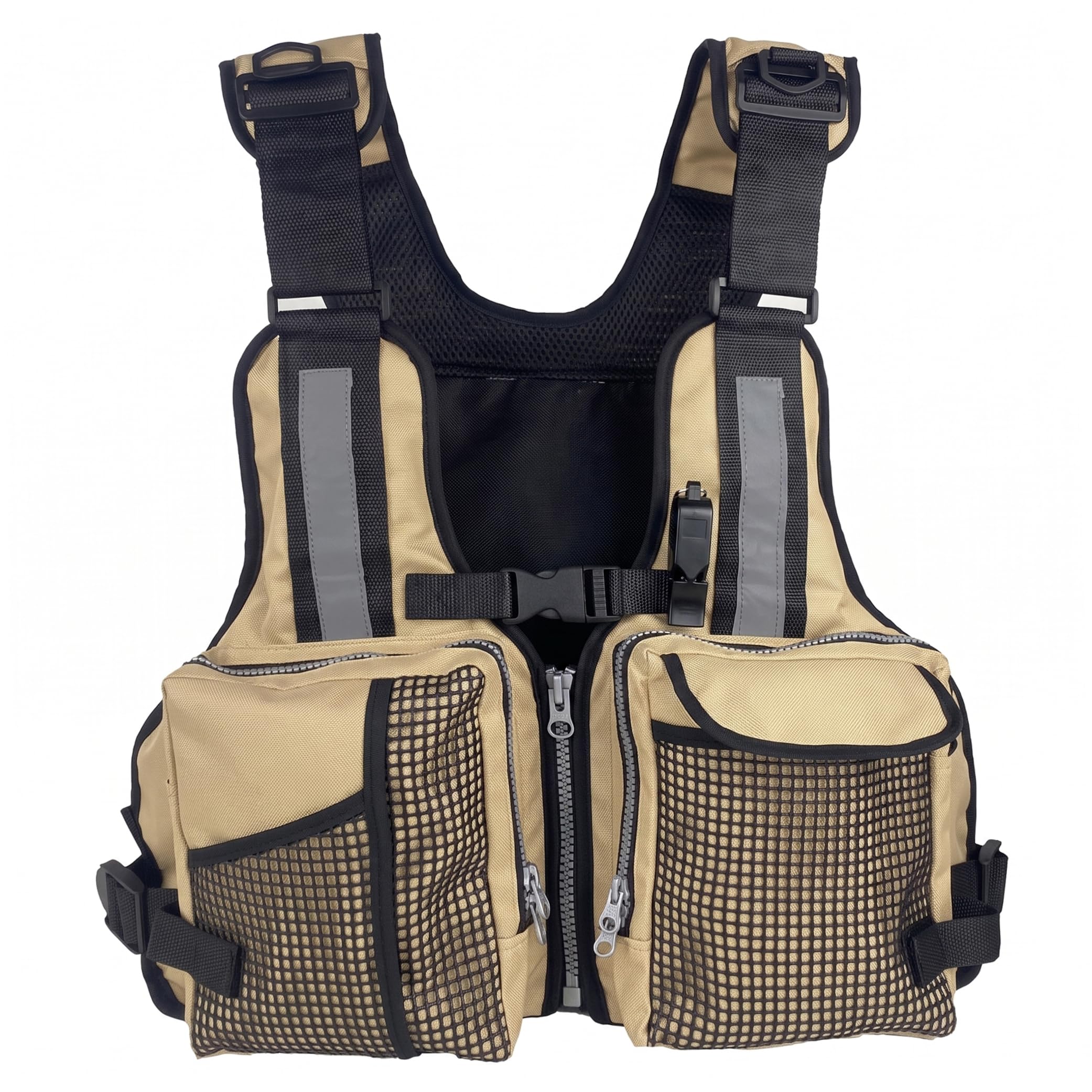 Kayak Life Jackets for Adults with Emergency Whistle Beige