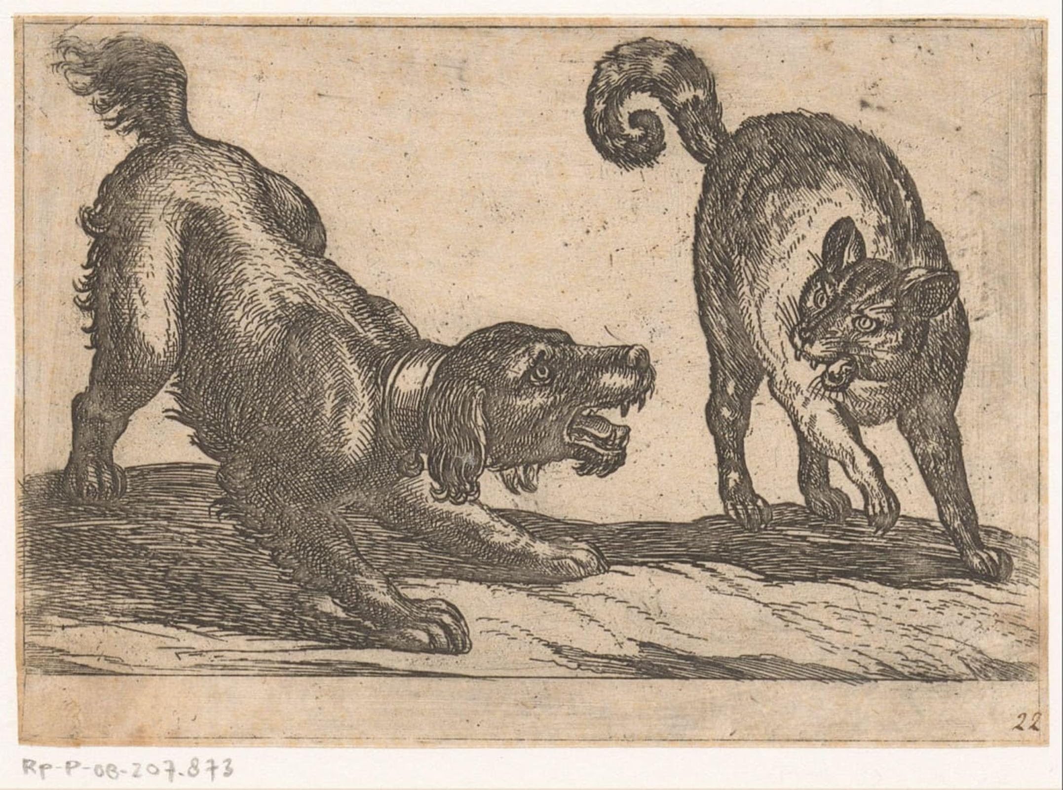 ARTXLXXBN Famous Art Print Poster Vintage Wall Art a Dog Fighting with a Cat by Antonio Tempesta Canvas Art Poster for Home Decor 60x90cm