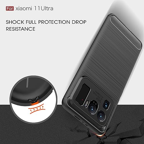 Miniatura 3 de Funda compatible con Xiaomi Mi 11 Ultra, cubierta de diseño de textura de fibra de carbono, funda de absorción de impactos diseñada para Xiaomi Mi