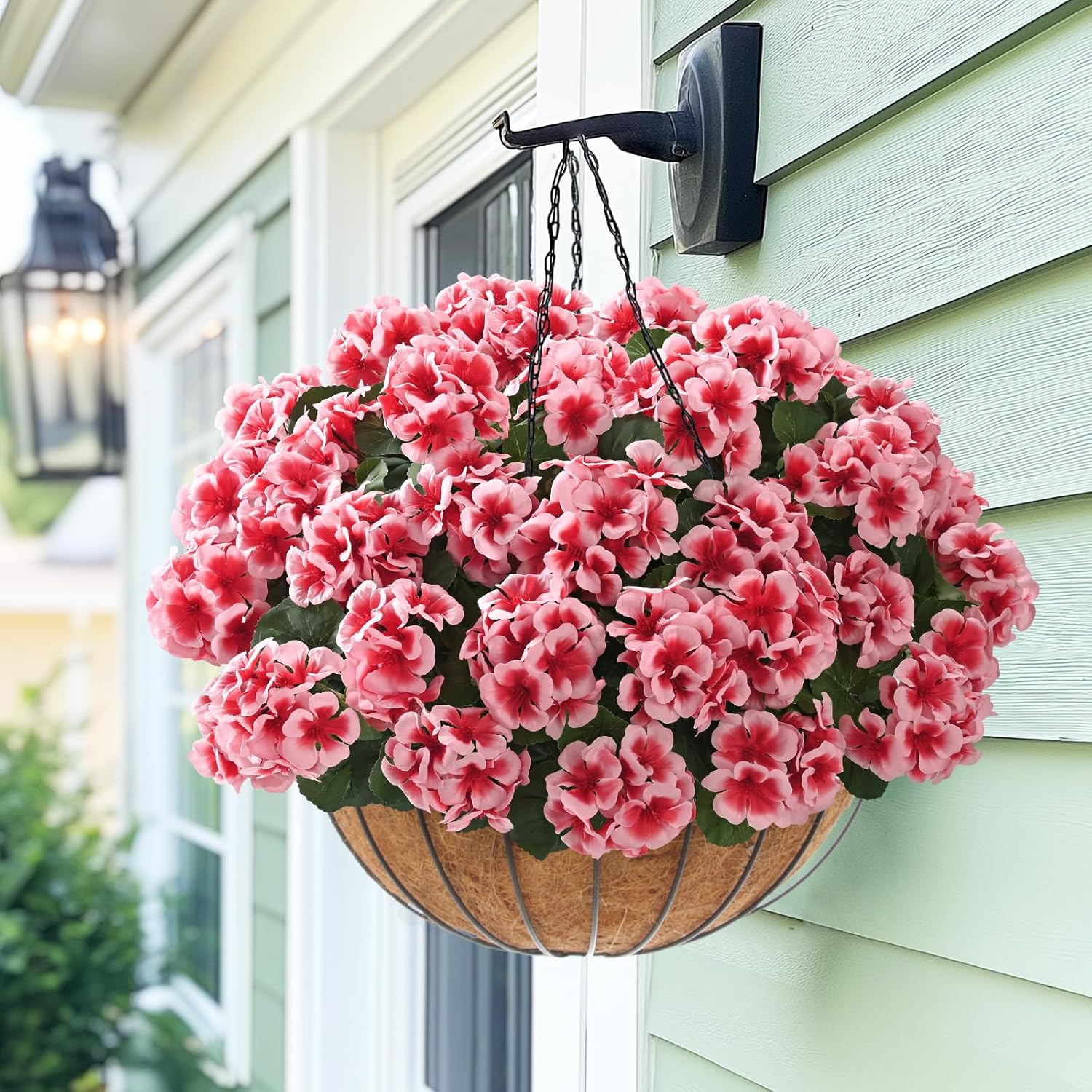 8 Bundles Artificial Flowers for Outdoors, Realistic Geraniums Fake Flowers for Decorations, UV Resistant Silk Faux Flowers Plants for Outside Garden Porch Planter Yard Patio Home Decor(Pink) - Image 9