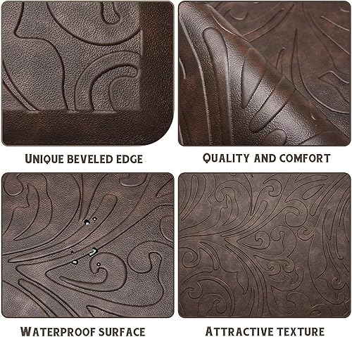 Miniatura 118 de KMAT Tapete de cocina acolchado antifatiga, impermeable, antideslizante, tapete ergonómico y cómodo para el hogar, oficina, fregadero, lavandería