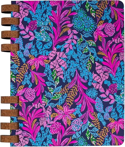 Lilly Pulitzer Cuaderno de lujo encuadernado en espiral, diario de 180 páginas para mujeres, papel rayado universitario, 1 materia, cuaderno