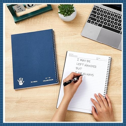 Miniatura 2 de Jutom 2 blocs de cuadernos jumbo para zurdos de 11 x 8.5 pulgadas, encuadernados con alambre para zurdos, 200 páginas, diario inspirador para