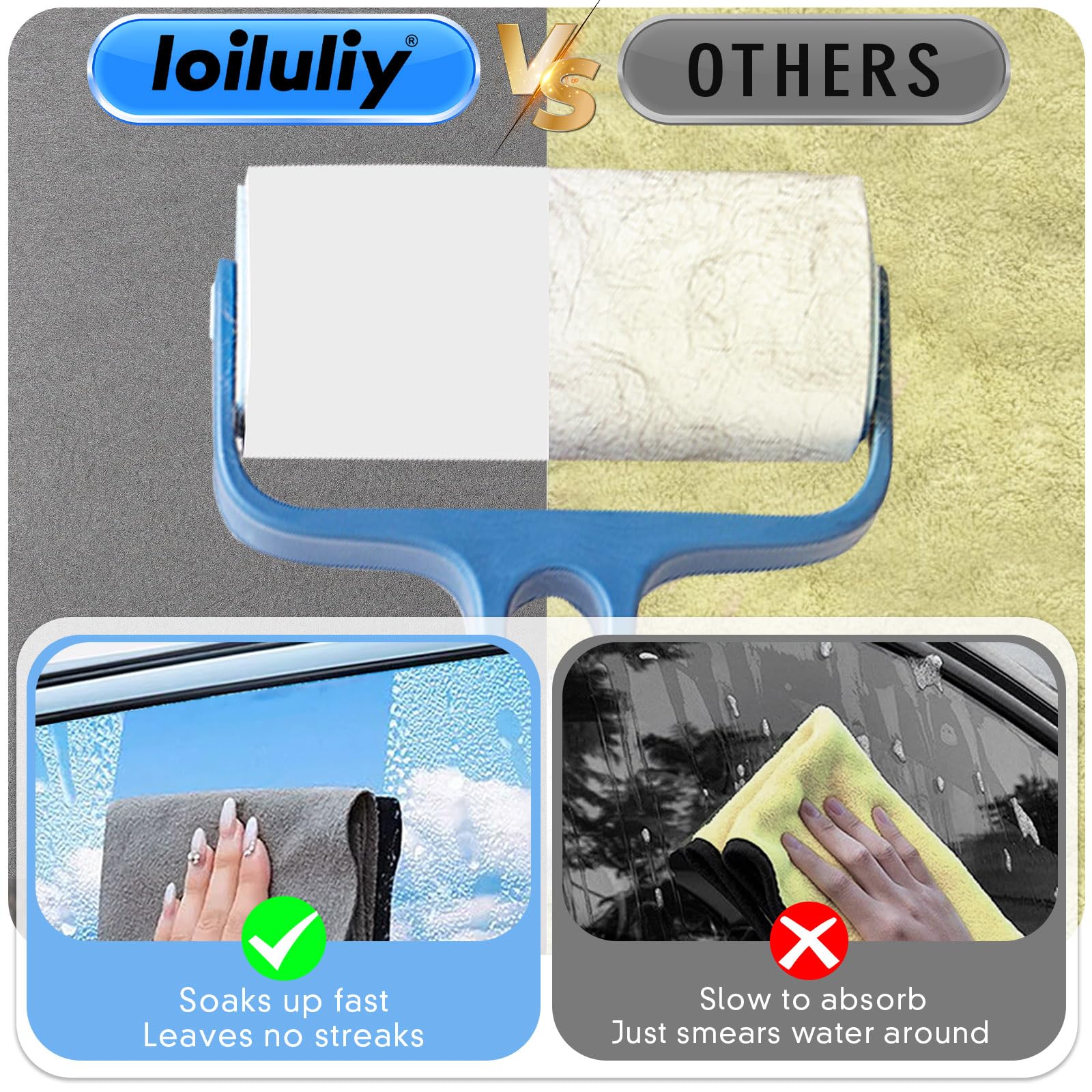 Loiluliy Chiffon Magique Vitre sans Trace, 4 Pièces Magic Chiffon De Nettoyage 30x40cm Réutilisables Chiffon Microfibre pour Les Miroirs De Voiture Vitres Cuisine Salle De Bain - 4