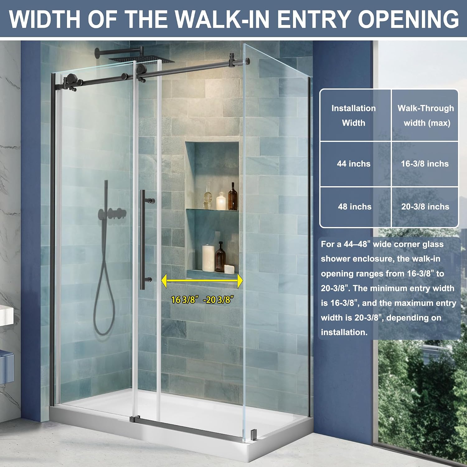 Walk-In Entry Opening Width Diagram