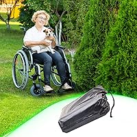 Vista 7 de Flylin Funda para silla de ruedas, 600D Oxford impermeable, negro, 44.1 x 22.8 x 38 pulgadas