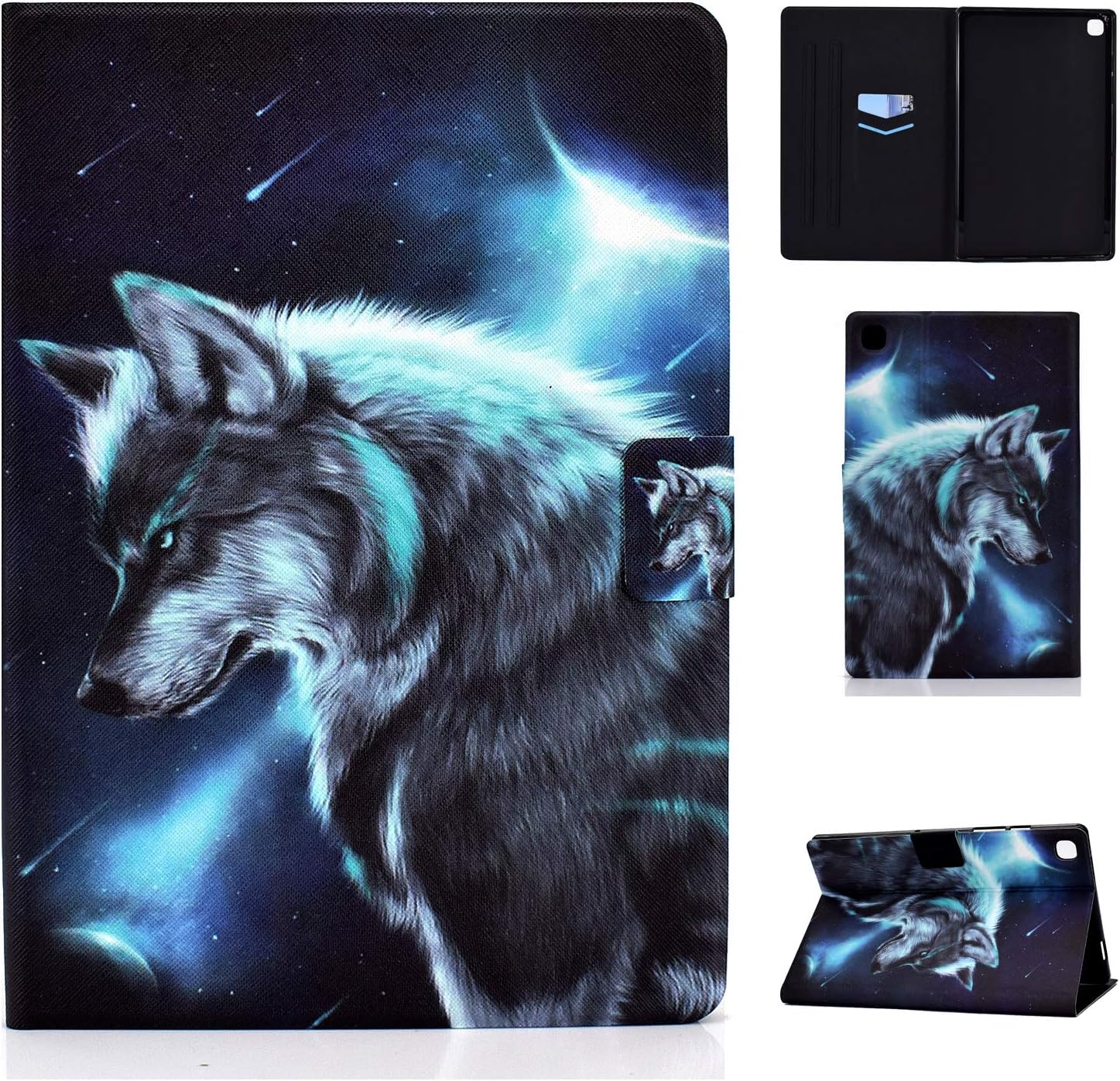 Auslbin Galaxy Tab A7 10.4" Case 2020,SM-T500/T505/T507 Case,Leather Slim Lightweight Holder Stand Protective Shell with Magnetic Adsorption with Automatic Sleep/Wake Function,Wolf