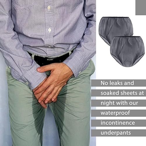 Vista 15 de 9 piezas de pantalones de plástico impermeables para incontinencia, a prueba de fugas, ropa interior para adultos (L, negro)
