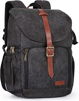 black camera backpack