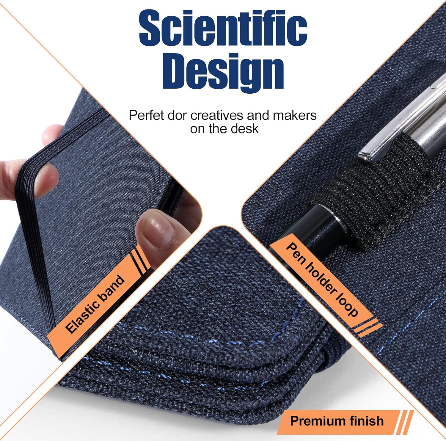 Notebook Cover for Field Notes 3.5"x5.5" - Waterproof Organizer with Pen Loop Holder and Card Slots, Travel Journal Accessories, Fits 3.5x5.5 Inch Pocket Notebooks (Blue)