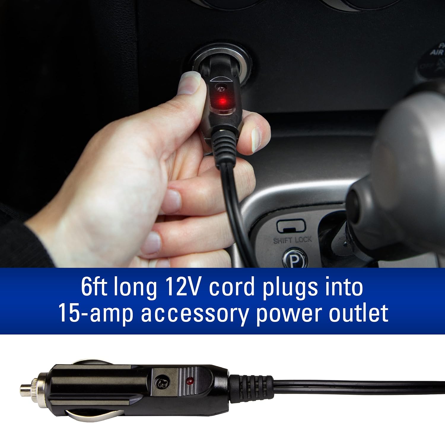 SubZero 12650 12V Portable Window Defroster for Car, Truck, SUV, Jeep, 2 in 1 Fast Car Heater and Defogger with Plug in Cigarette Lighter, Black