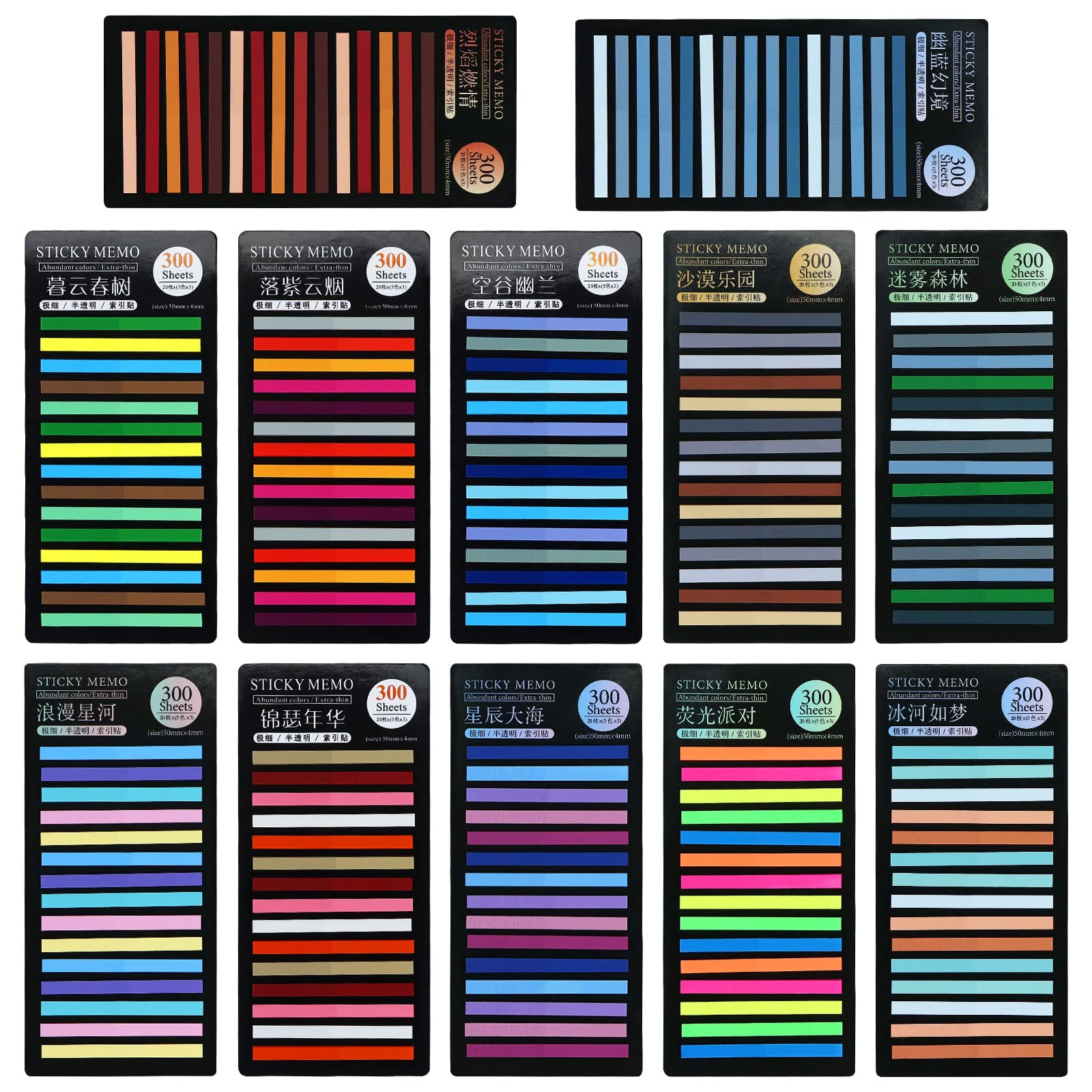Snapklik.com : 3600 Sheets Highlighter Strips Set, Colorful Sticky ...