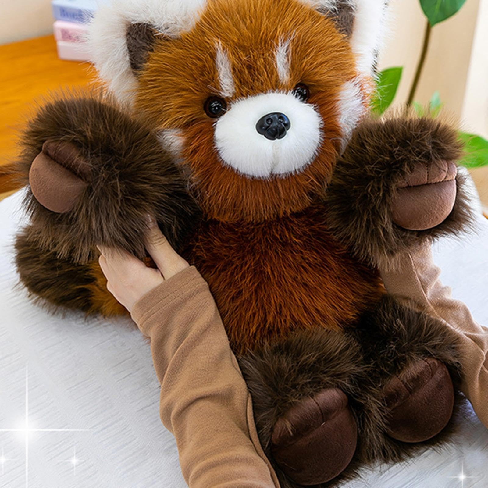 Peluche Qui Court PandaRoux Kawaii, Peluche Qui Courent PandaRoux, Peluches Quis Marche Pandas Rouxs, Adorable Doudou Anti-Stress 55 Cm, Décoration Intérieure Et Idée Cadeau pour Toutes Fêtes