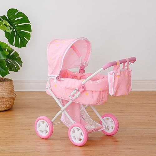 Miniatura 12 de Olivia's Little World - Cochecito de cuna para muñeca de bebé para niños pequeños, cochecito de muñeca para niñas de 3 años o más, Twinkle