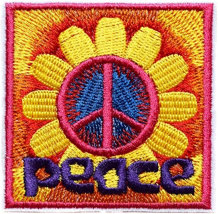 Couture Topt Rasta Ecusson Peace Love Hippie 70 Fleur Paix