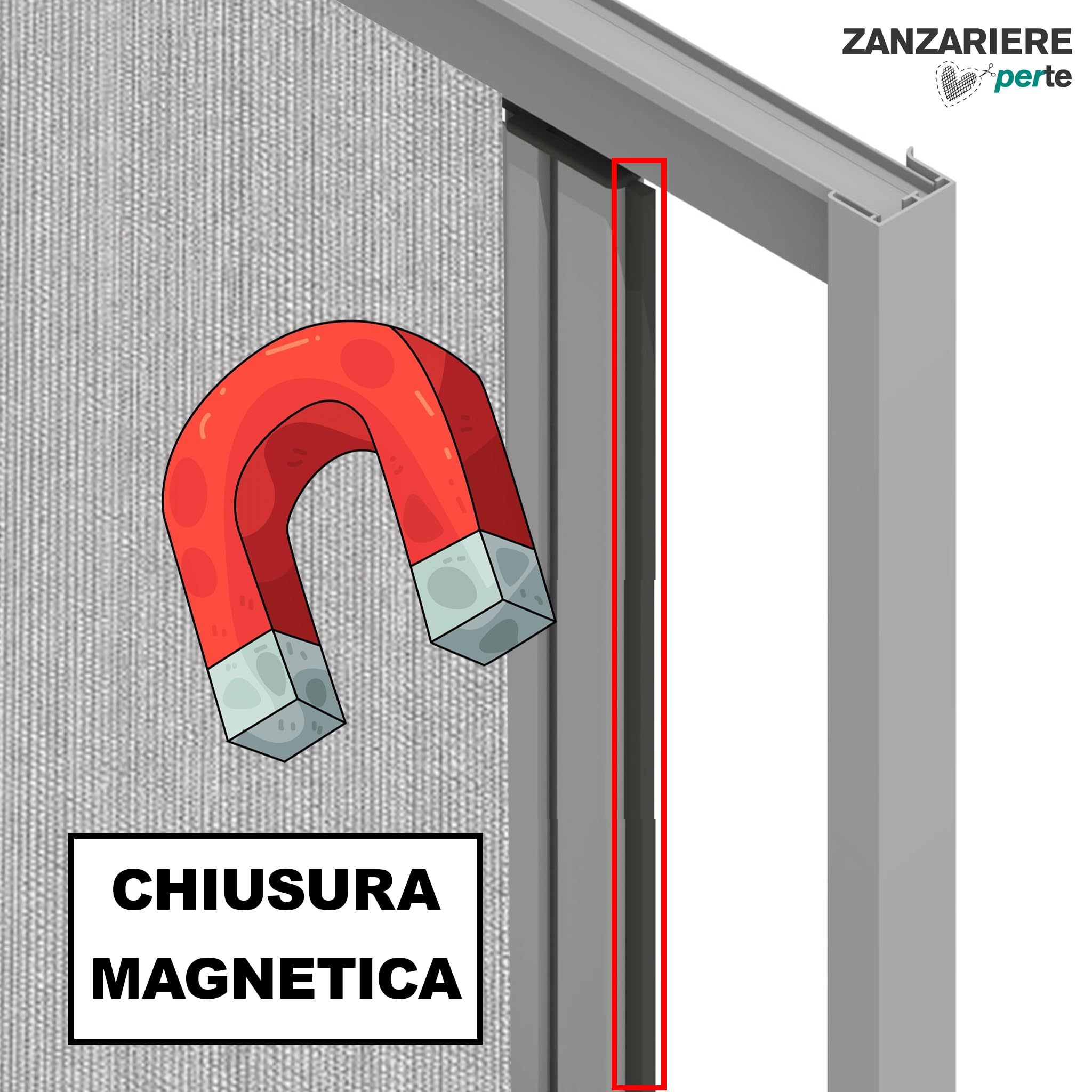 Zanzariera a Rullo "LILIANA" L 150 x H 250cm Laterale Riducibile per Porta Finestre Con Chiusura Rallentata e Magnetica - AVORIO RAL1013 con Rete in Fibra di Vetro Grigia - Made in italy