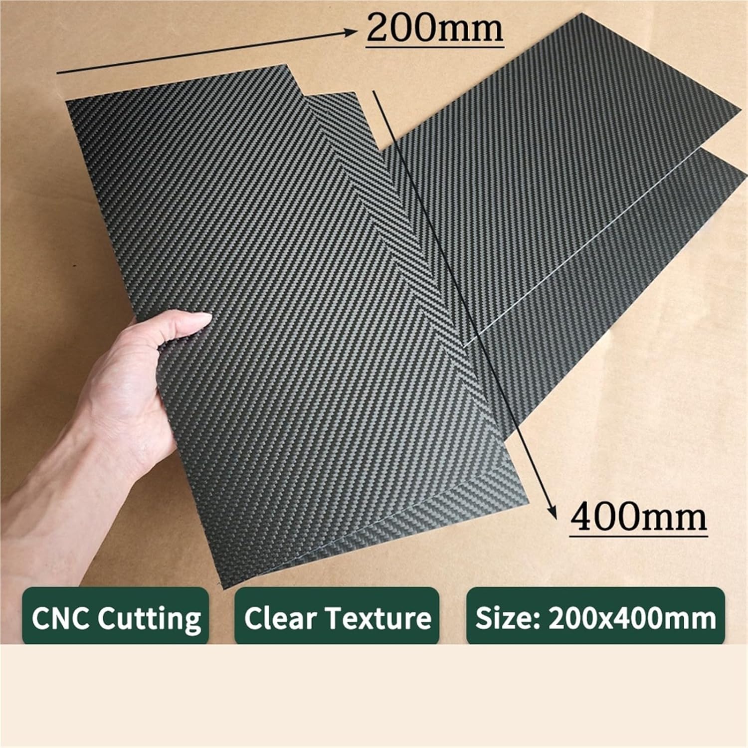 1PC 200x400mm 3K Pure Carbon Fiber Board Sheet High Hardness Composite Materials Laminate Plate Thickness 0.5-6mm(6.0mm Twill Matte)