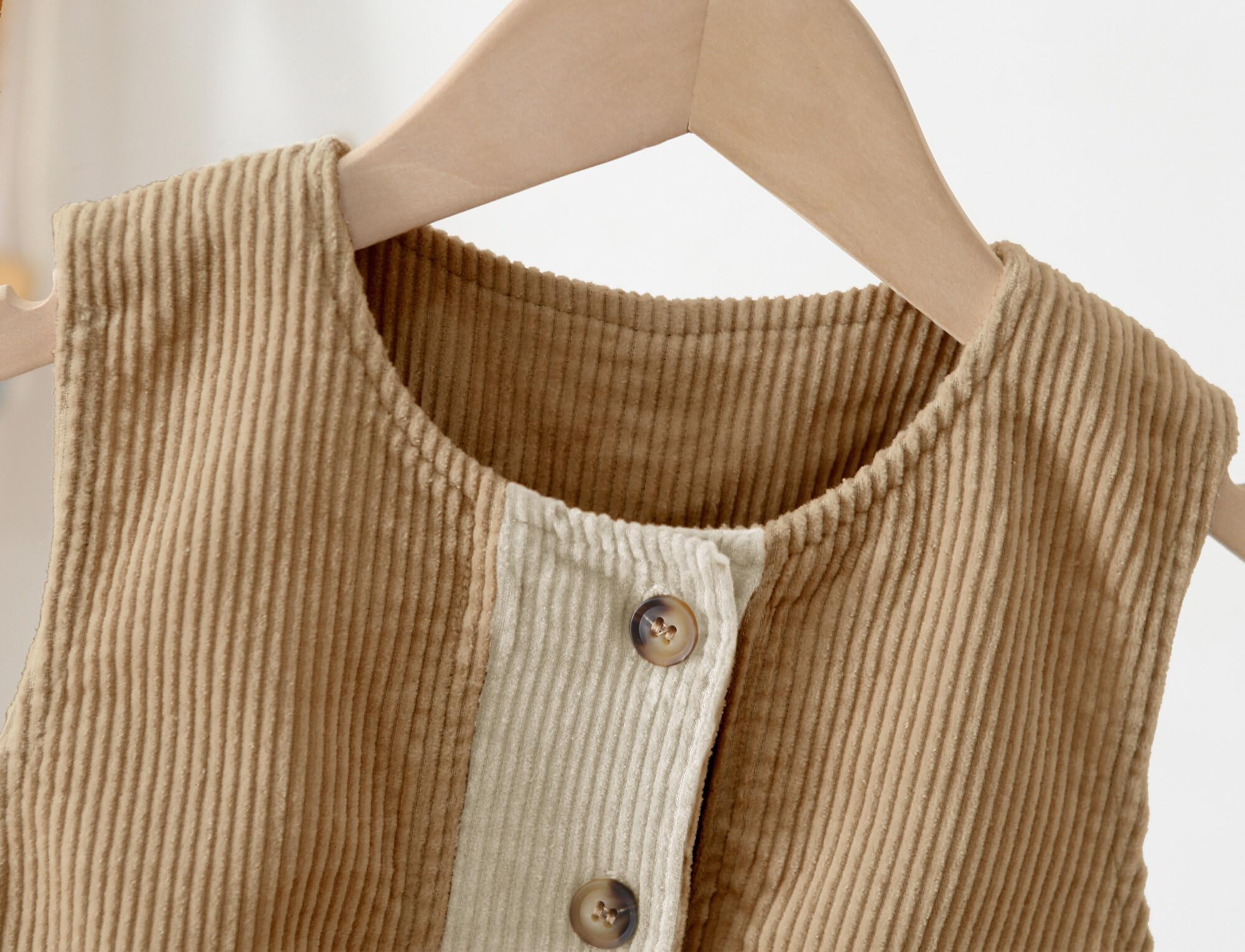 Happy Cherry Infant Boys Girls Bib Overall Infant Solid Color Pocket Bodysuit Sleeveless Romper Jumpsuit with Snap Fall Winter Outfit Clothes Browm 3-4T