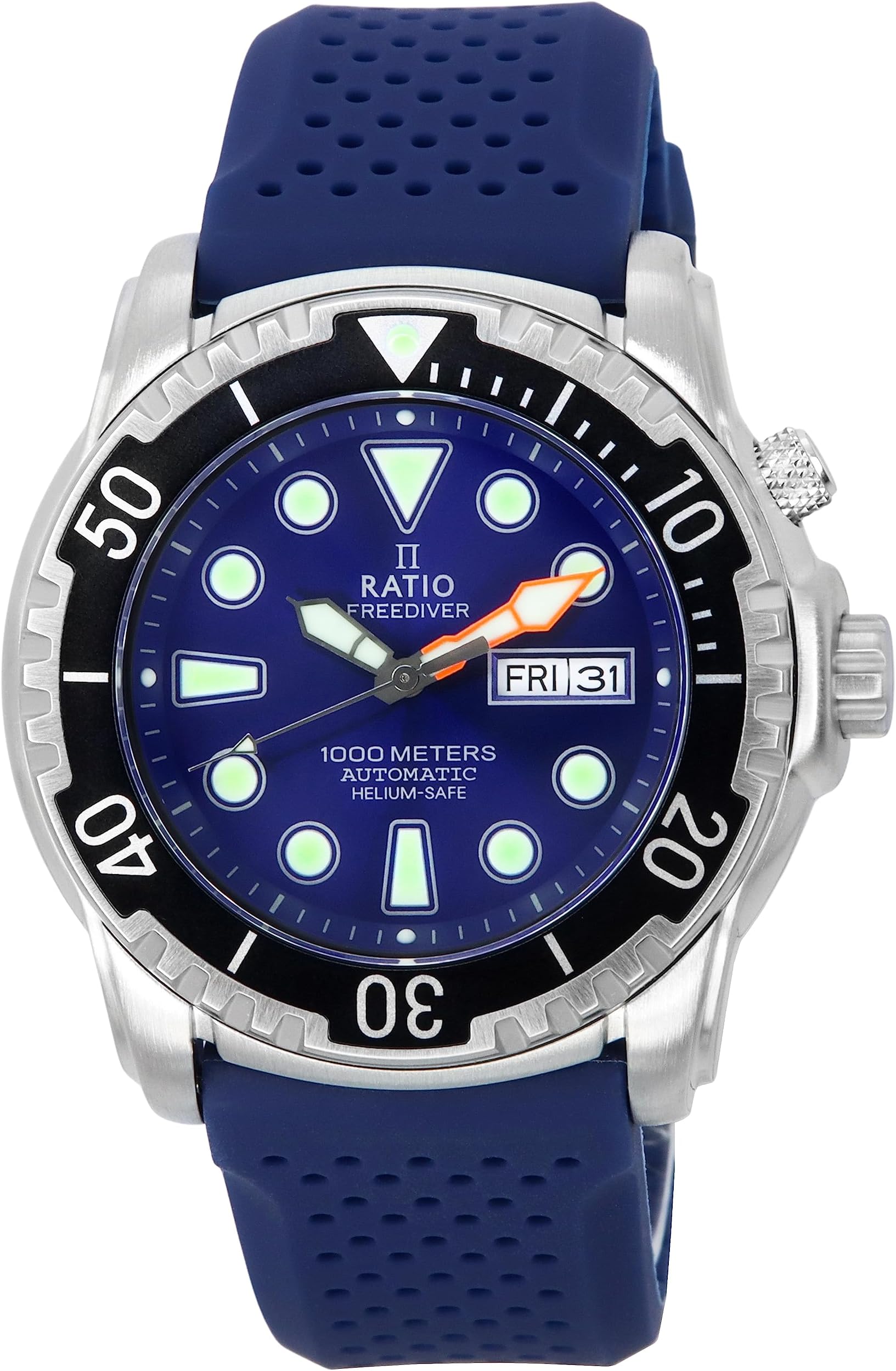RATIOFreeDiver Helium-Safe Dive Watch Sapphire Crystal Automatic Diver Watch 1000M Water Resistant Diving Watch for Men