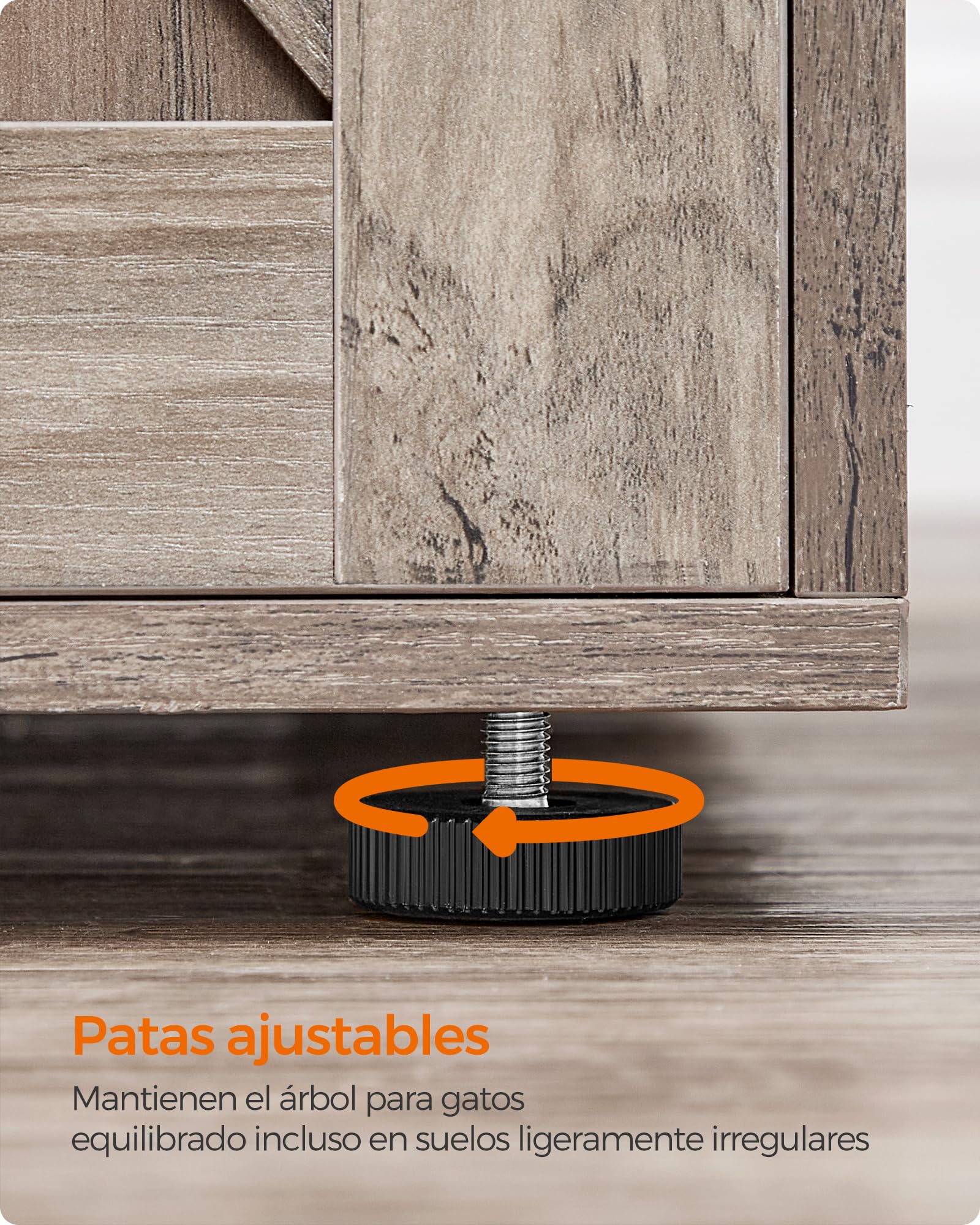 Feandrea Árbol para Gatos, Casa para Gatos con Mueble para Bandeja Higiénica, Soporte para Comedero Elevado, Tronco de Sisal, Cojines Lavables, Beige PCT312G01