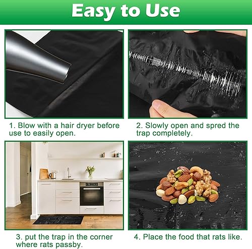 Miniatura 6 de Paquete de 24 trampas súper adhesivas para ratas, trampas adhesivas para ratones, trampas adhesivas para serpientes, trampas de pegamento para