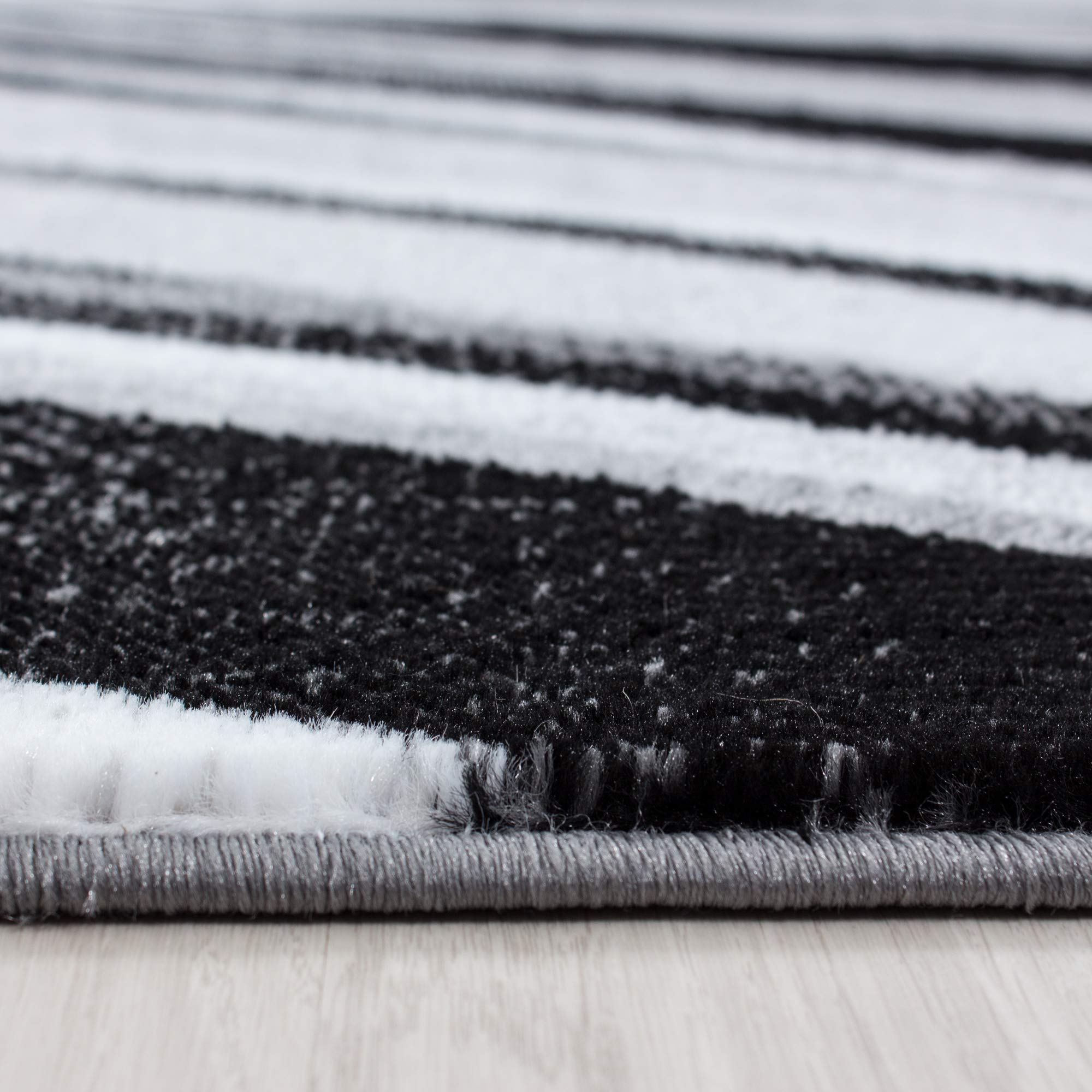 Teppium Tappeto moderno a pelo corto, per corridoio, 80 x 150 cm, lavabile, design astratto a onde, facile da pulire e morbido, ideale come tappeto per letto in camera da letto e tappeto da cucina