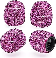 Vista 16 de 8 tapas de válvula de vástago de neumático con diamantes de cristal, a prueba de polvo, tapas universales para válvulas de neumáticos para Negro