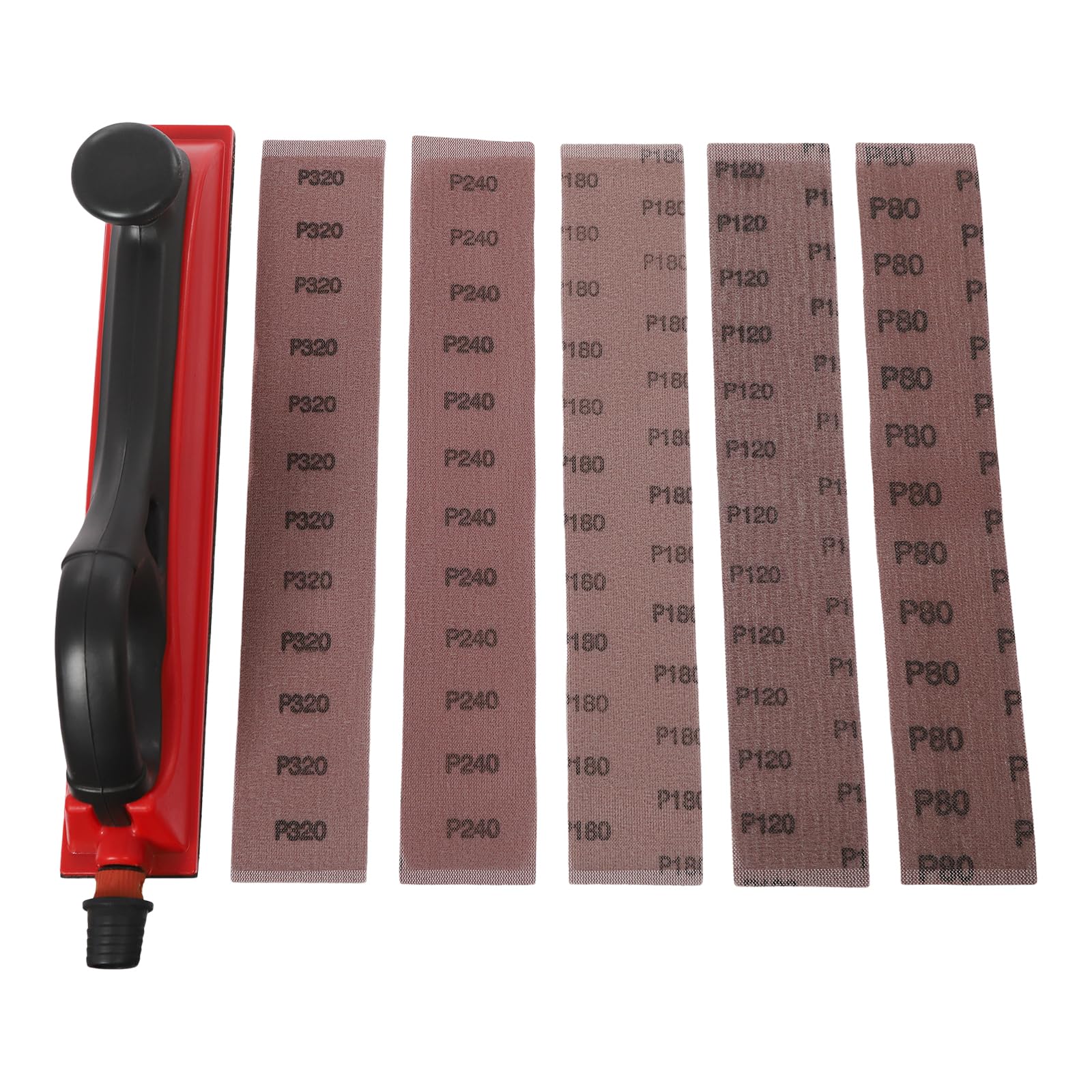 Bloque de lijado manual – Aspiración ajustable sin polvo para madera y metal (rojo) | Compacto y ligero para cualquier caja de herramientas